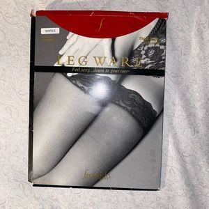 New Fredrick’s Of Hollywood Lace & Scalloped Trim Opaque Thigh Highs